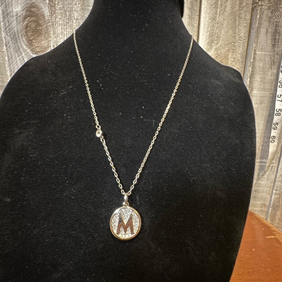 Swarovski Crystal & Silver Initial M Necklace - Picture 3 of 5